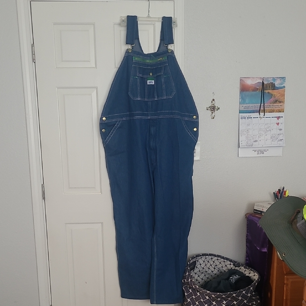 Vtg Liberty Overalls Blue Denim Overalls 46 X 30
